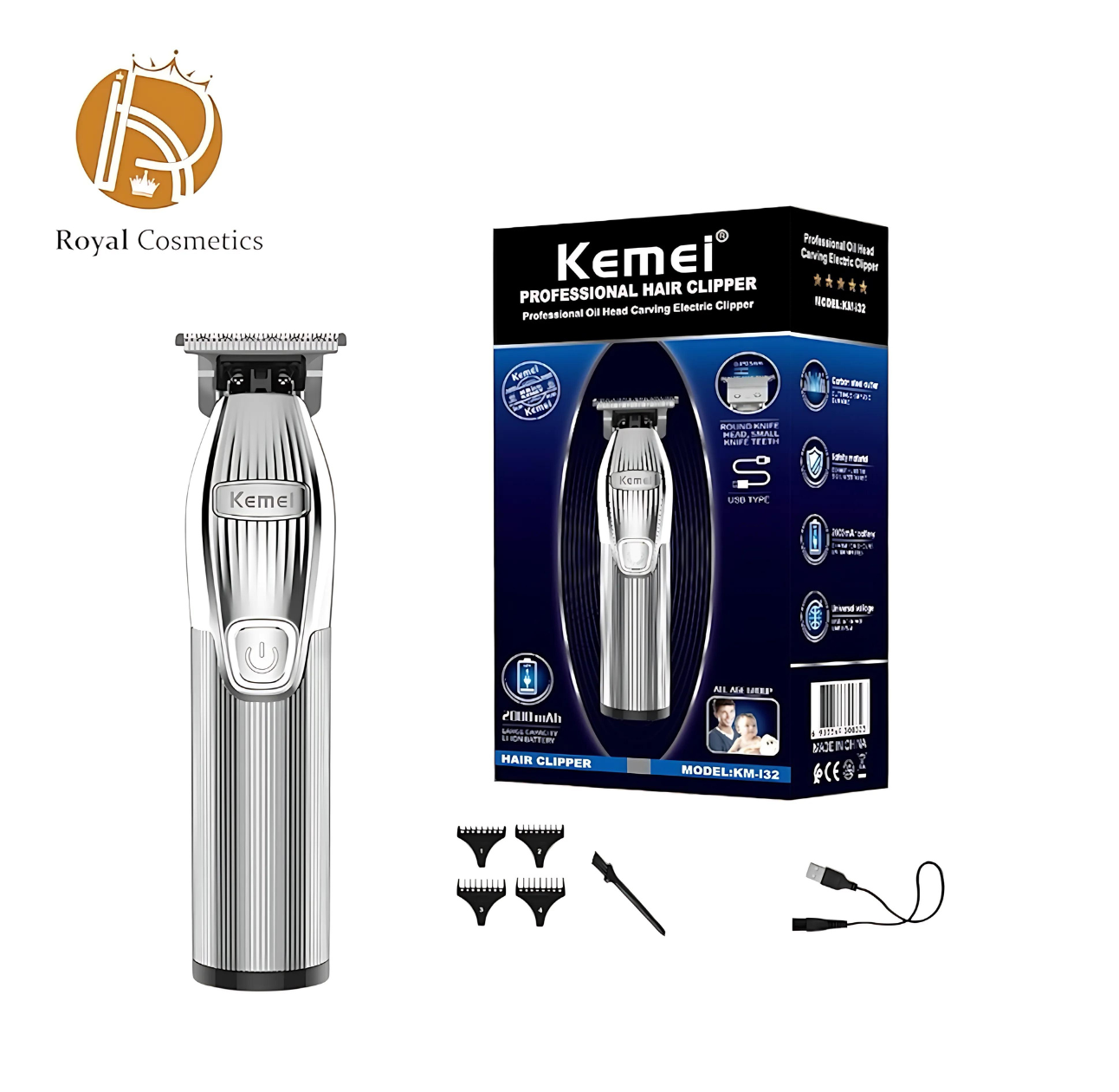 Kemei KM-I32 USB Rechargeable Hair timmer