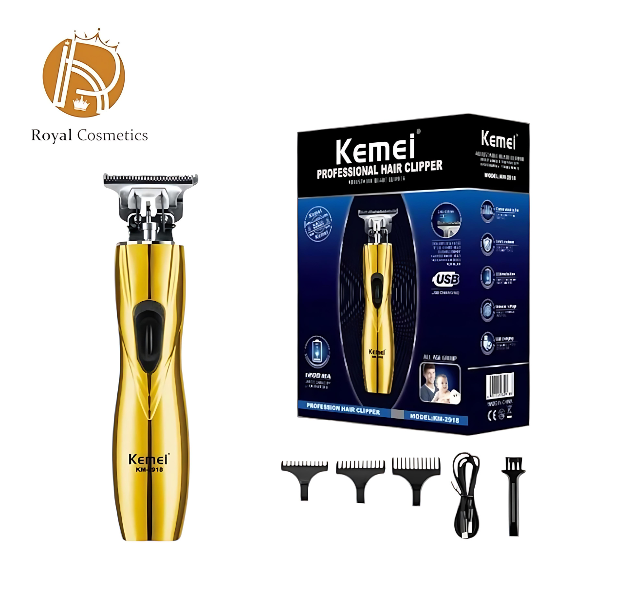 Kemei KM-2918 Professional Cordless Electric Hair Clipper