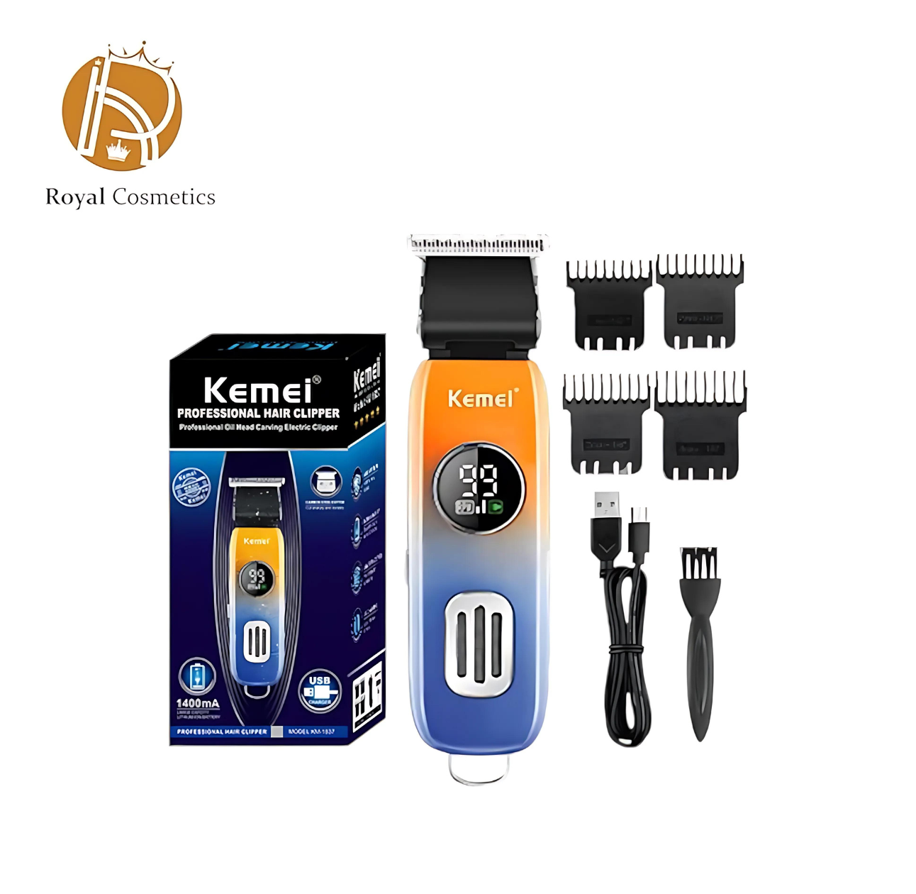 Kemei KM-1837 Professional Rechargeable Cordless Hair Clipper