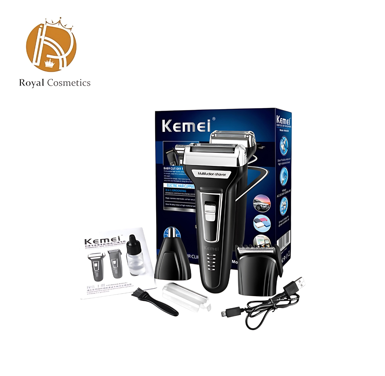 Kemei KM-6559 3-in-1 Multifunctional Hair Trimmer