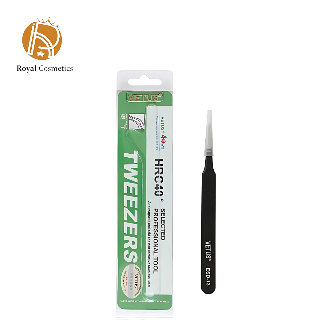 Vetus Anti-Static SMD Black Tweezer ESD-13