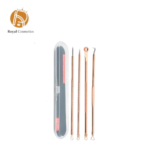 4-Piece Stainless Steel Rose Gold Acne & Blackhead Removal Tools Set