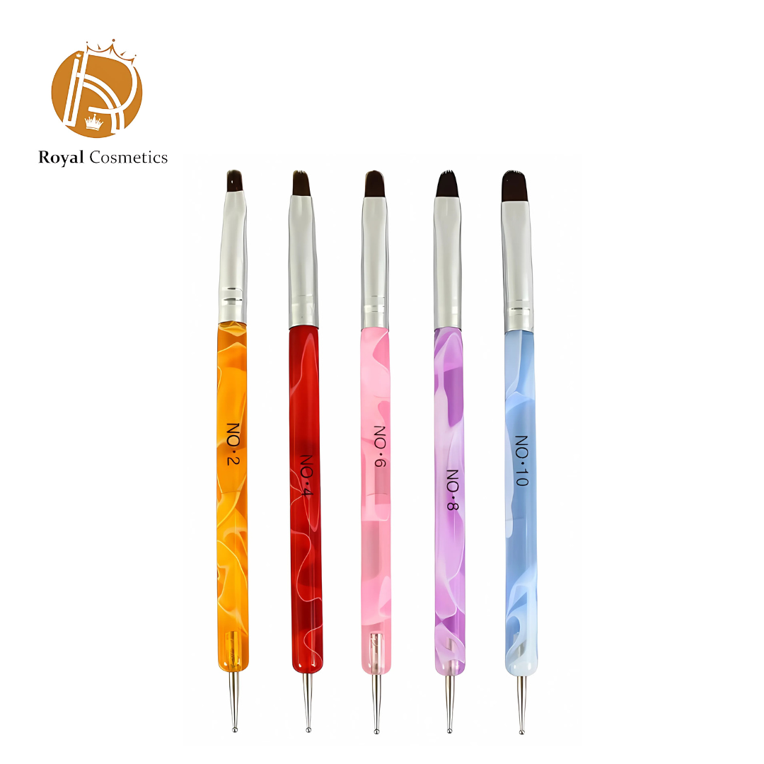 Xiaoyu 5 x 2-Way UV Gel Acrylic Nail Art Dotting Brush Pen Set