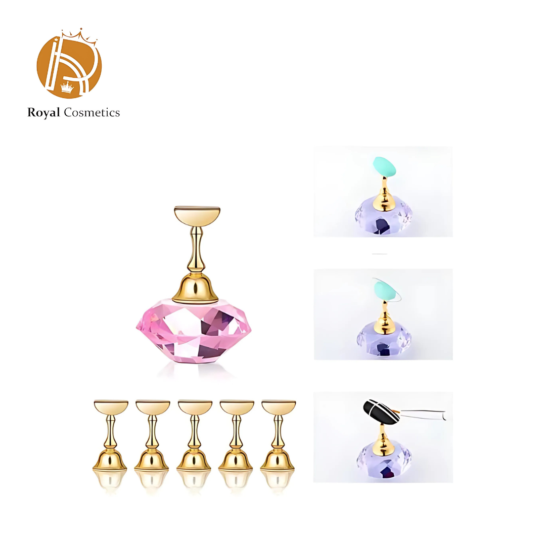 Magnetic Nail Art Display Stand with 5 Diamond Tip Holders