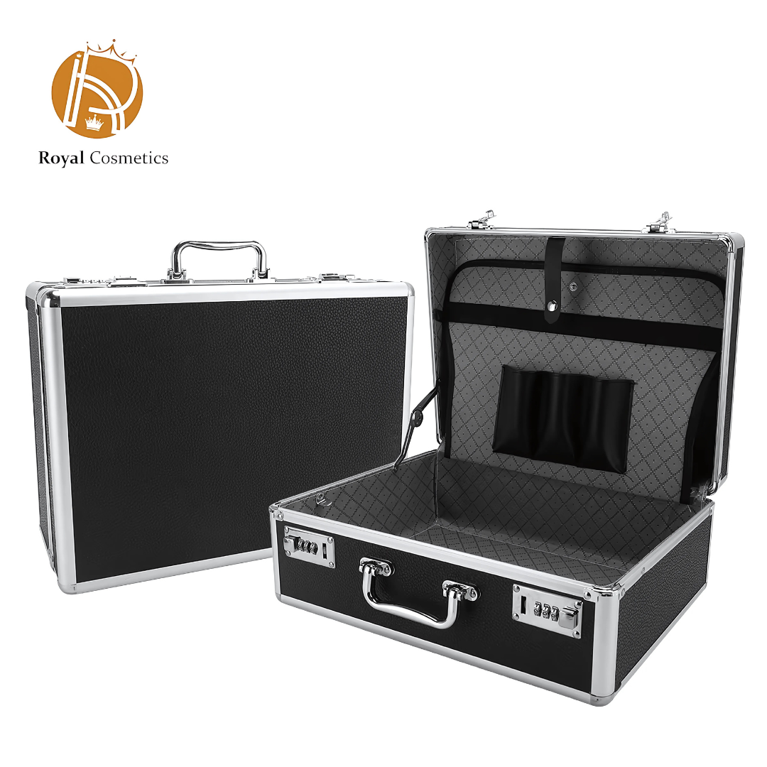 Hard Black Aluminum Barber Tool Suitcase