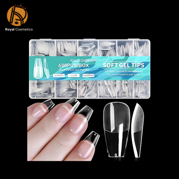 600PCS Soft Gel Tips Extra Long Full Cover Tips