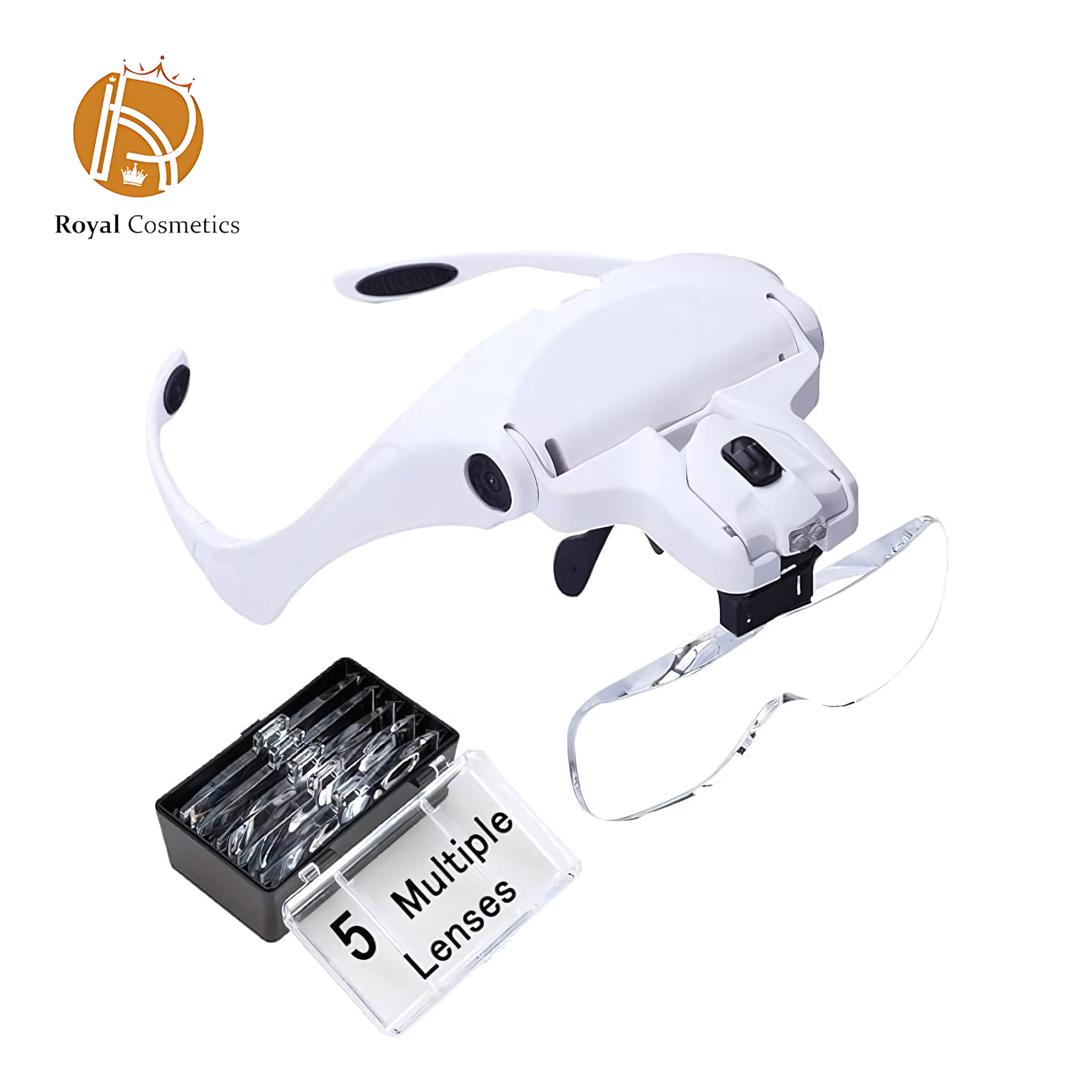 Handfree Headband 5 Lens Magnifier Magnifying Glasses Loupe with 2 LED Light NO.989B1