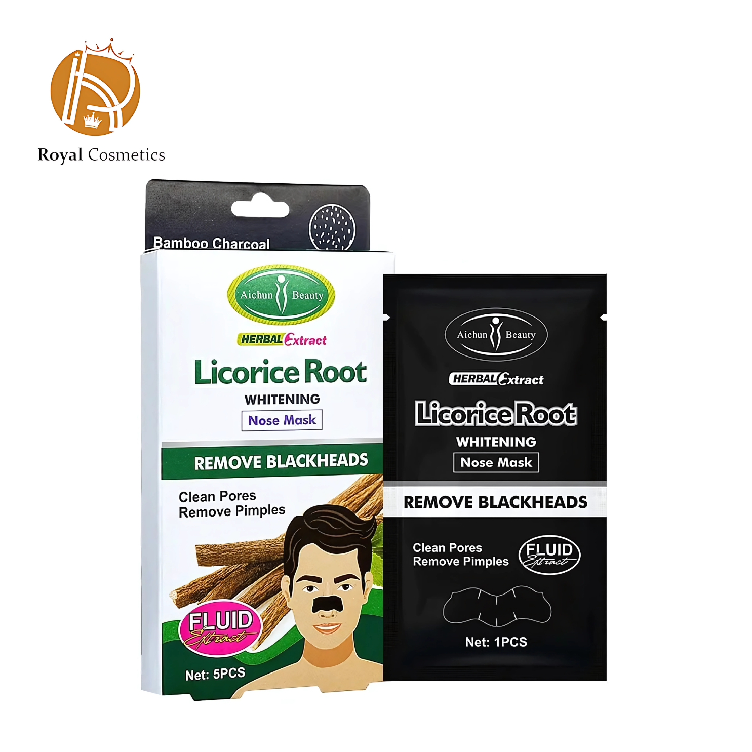 Herbal Extract Bamboo Charcoal Licorice Root Black Nose Mask