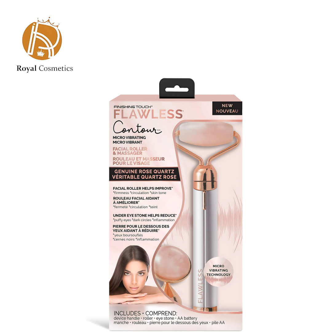 Flawless Contour Rose Quartz Face Roller & Massager