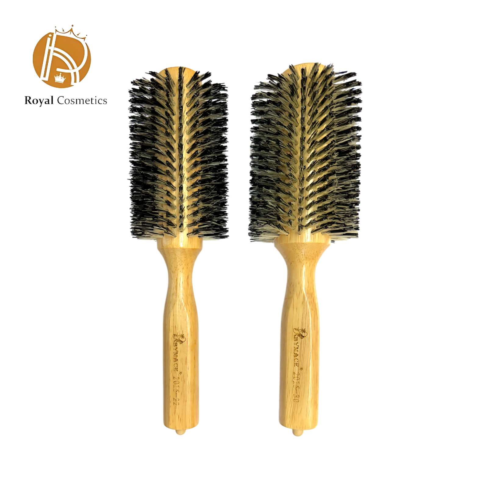 Bymace Wood Brush with ergonomic wooden handle for detangling and styling