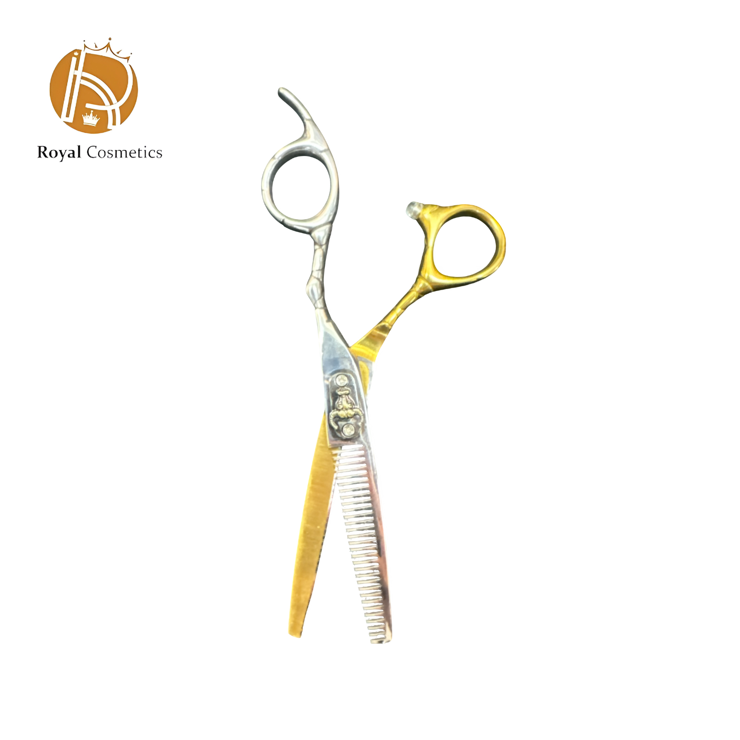 Stainless Steel Scissors with a unique bull design, featuring sharp blades and ergonomic handles for professional hairstyling