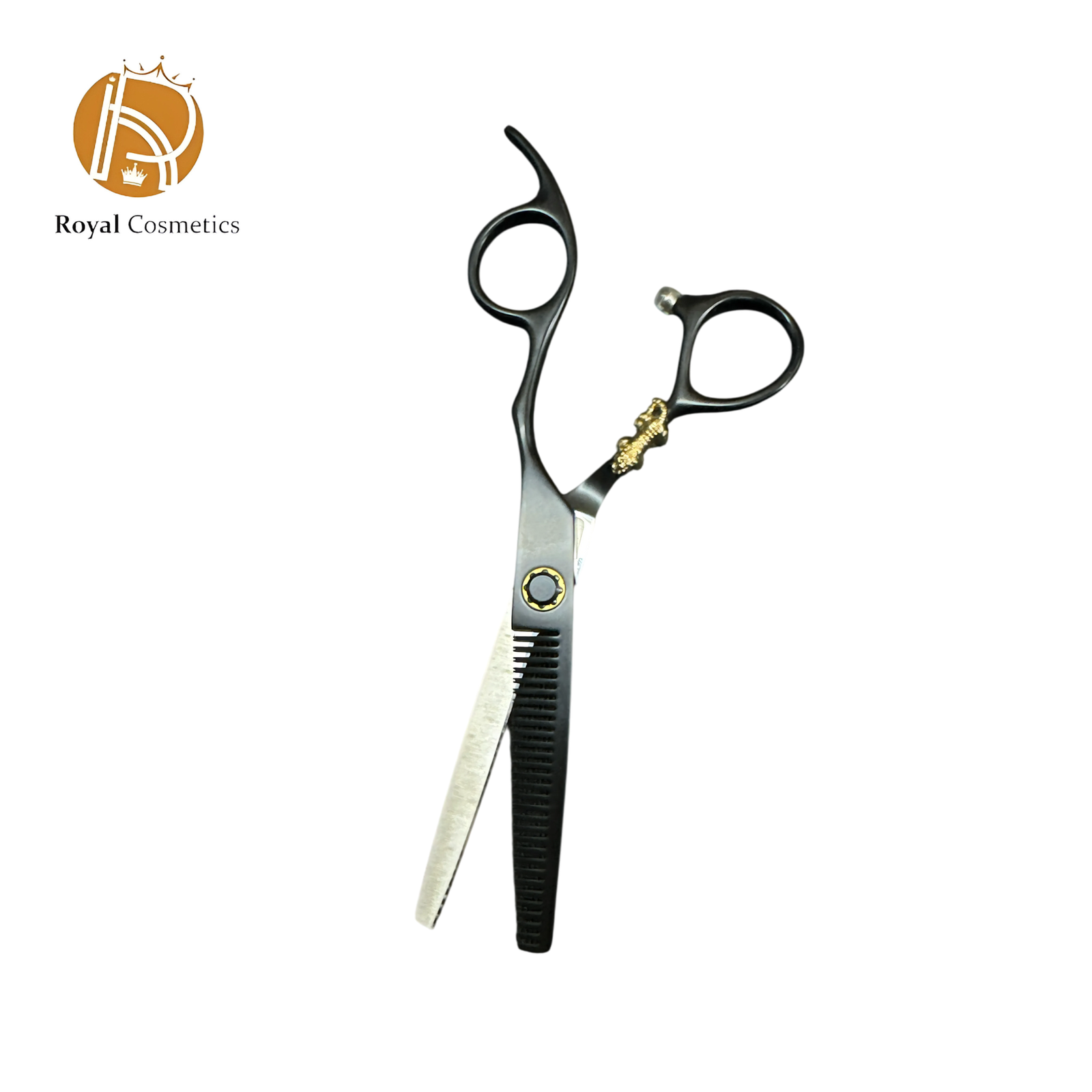 Stainless Steel Scissors with a unique Tiger design, featuring sharp blades and ergonomic handles for professional hairstyling