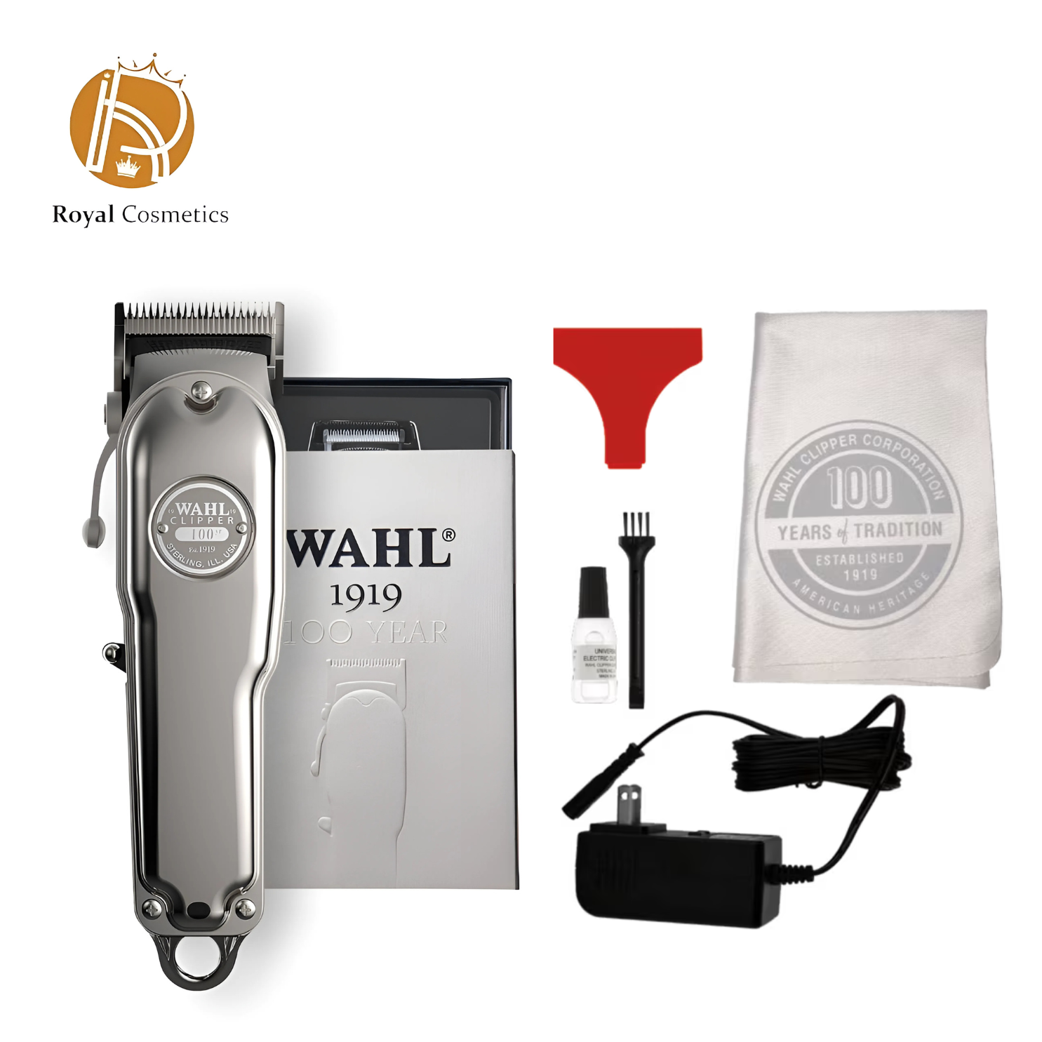 Wahl 1919 100-Year Hair Clipper with retro chrome design, DC motor, and durable full-metal housing