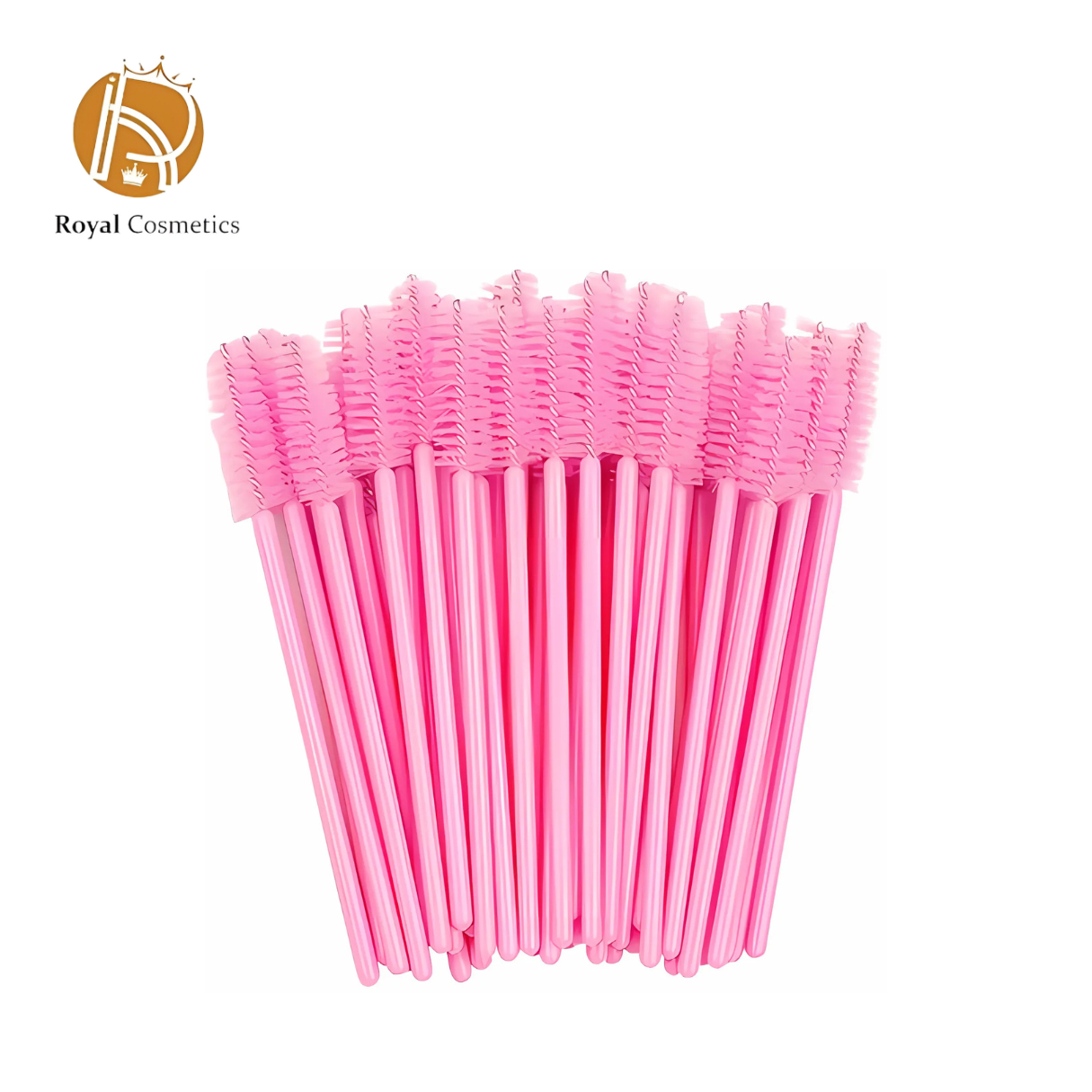 100pcs disposable eyelash spoolies and mascara wands for lash extensions and makeup application - Royal Cosmetics