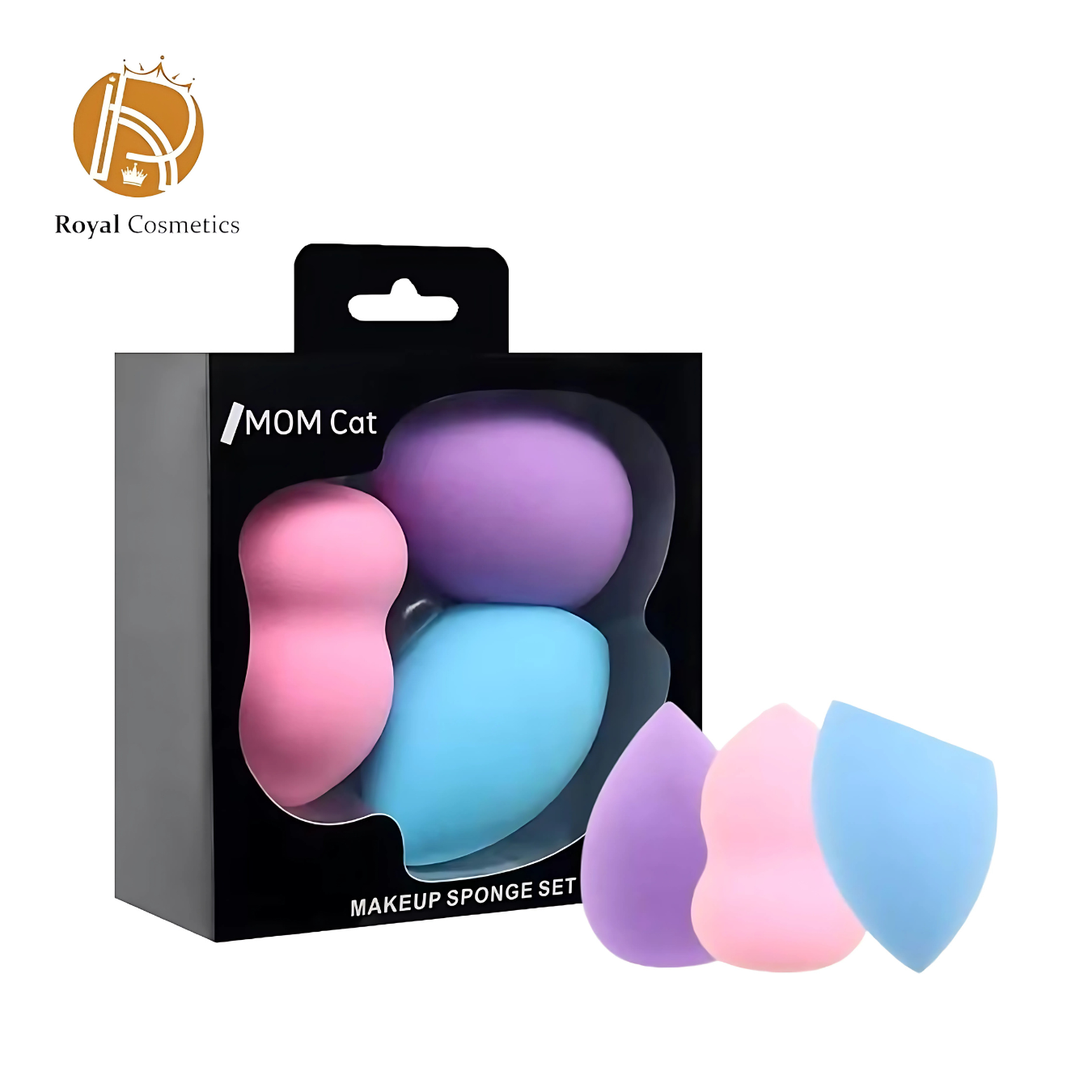 Makeup Sponge Set – 3 Pack, Non-Latex, Soft & Reusable Makeup Sponges for Foundation, Powder, Cream, and Liquid Application