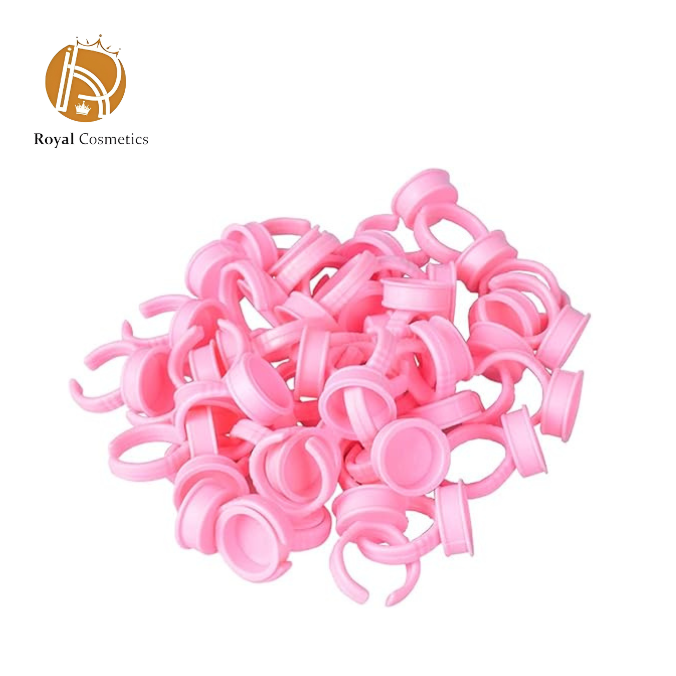 Pink disposable ring cups for eyelash extensions, tattooing, and nail art – pack of 100 - Lebanon