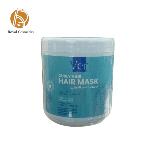 VER Curl-Defining Hair Mask Jar with jojoba oil and castor oil for coiled/curly hair – hydration, growth boost, and frizz control